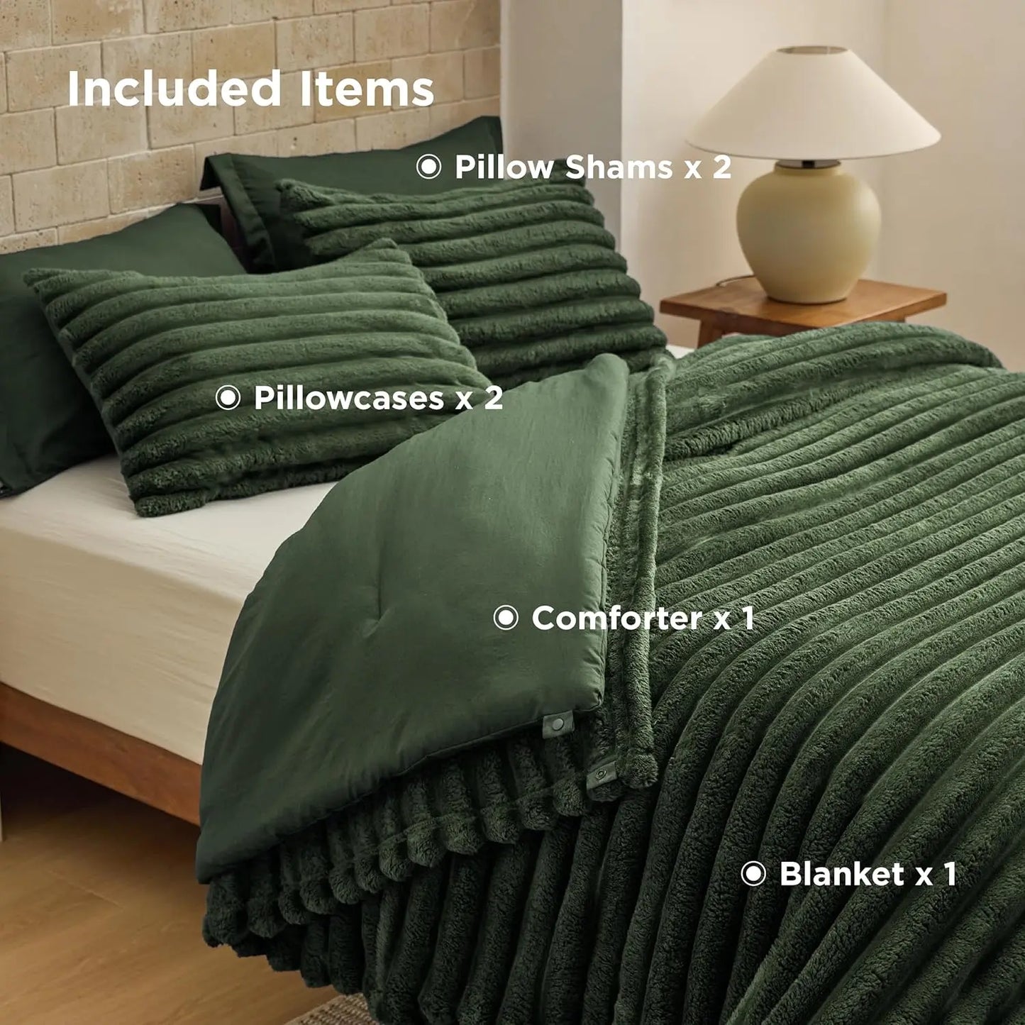 SnapTech 2-in-1 Comforter Set 6 Pieces — Gentlesoft All Season with Detachable Fluffy Blanket