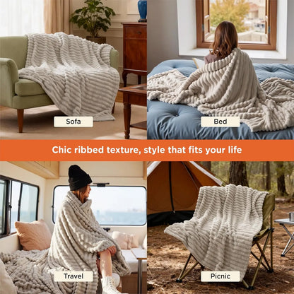 Stripe Pattern GentleSoft Blanket — Ultra Soft Cozy Decorative Throw for Living Room
