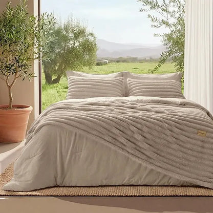 SnapTech 2-in-1 Comforter Set 6 Pieces — Gentlesoft All Season with Detachable Fluffy Blanket