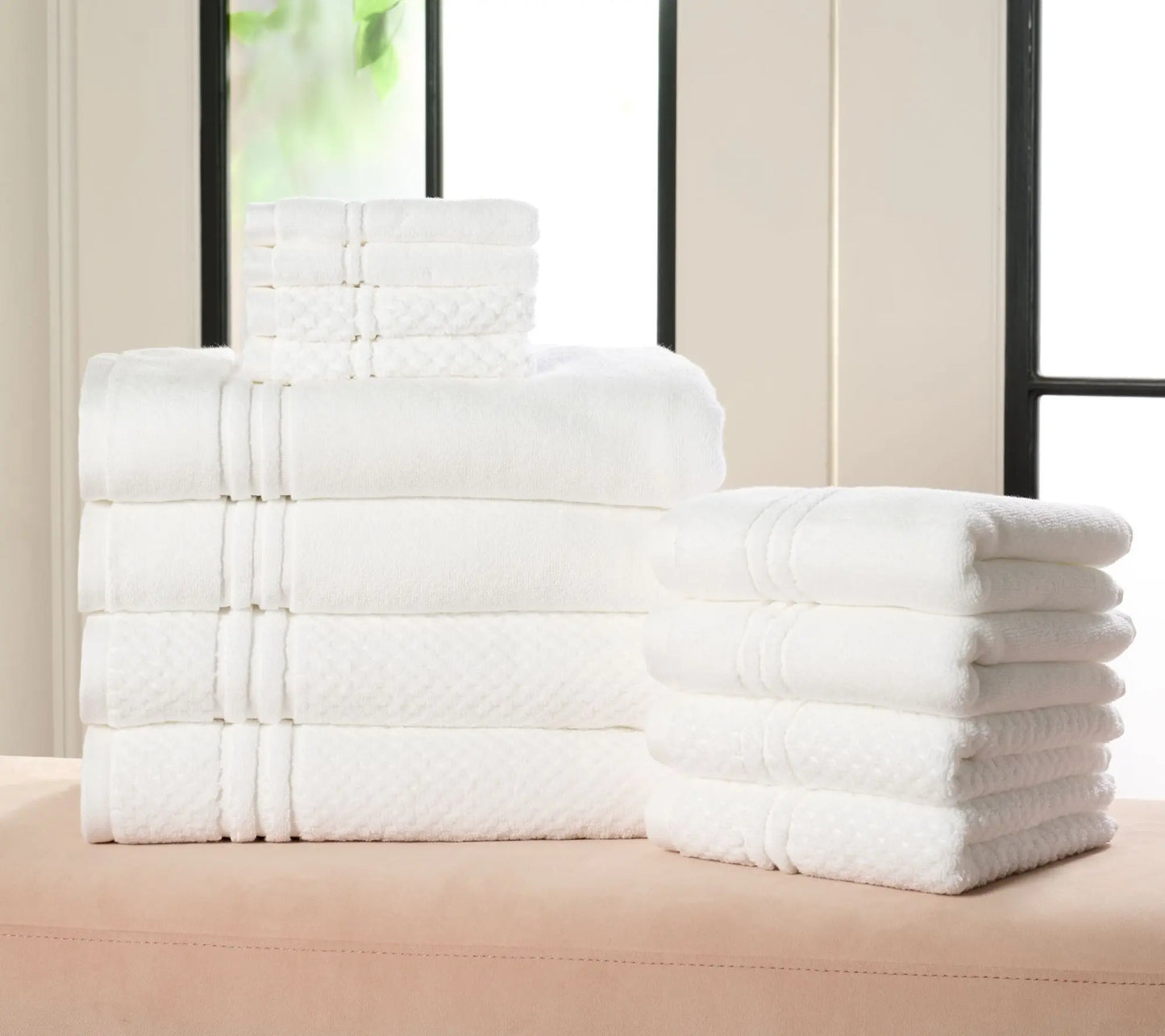 100% Cotton 12-Piece Towel Set for Luxury & Absorbency