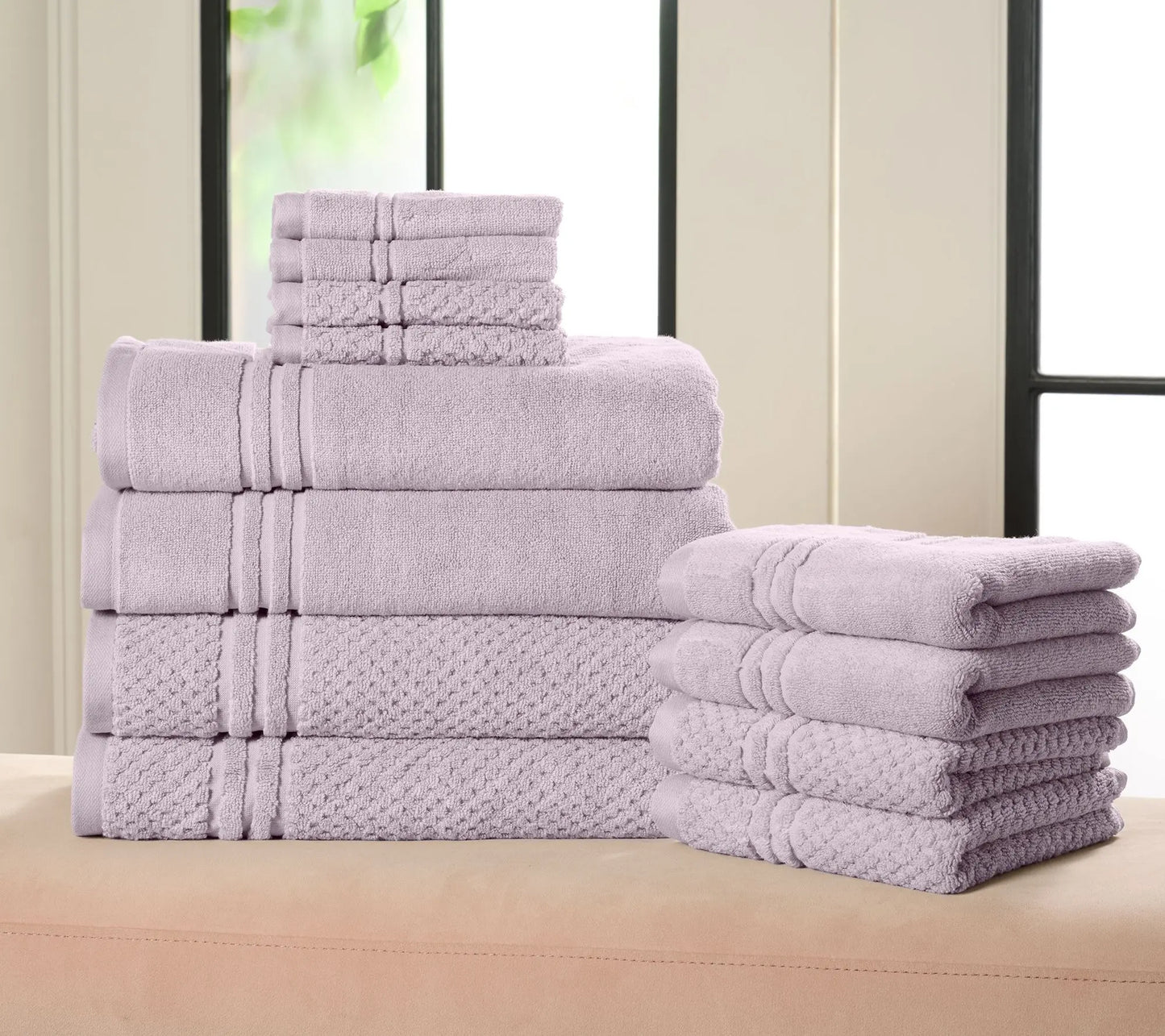 100% Cotton 12-Piece Towel Set for Luxury & Absorbency
