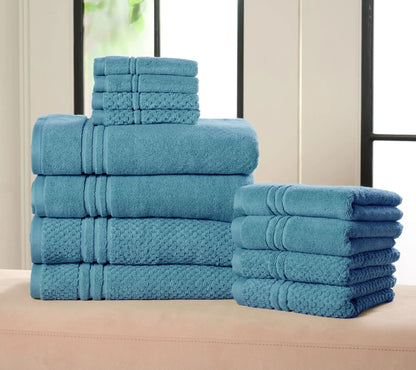 100% Cotton 12-Piece Towel Set for Luxury & Absorbency