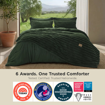 SnapTech 2-in-1 Comforter Set 6 Pieces — Gentlesoft All Season with Detachable Fluffy Blanket