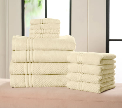 100% Cotton 12-Piece Towel Set for Luxury & Absorbency